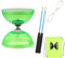 Diabolo Freiläufer mit kugellager Dreifache Lagerung Jonglier-Set, 4 Farben Dreifach Gelagertes Diabolo mit Ersatzschnur 10m, Profi-Stange, Netzbeutel, Grün