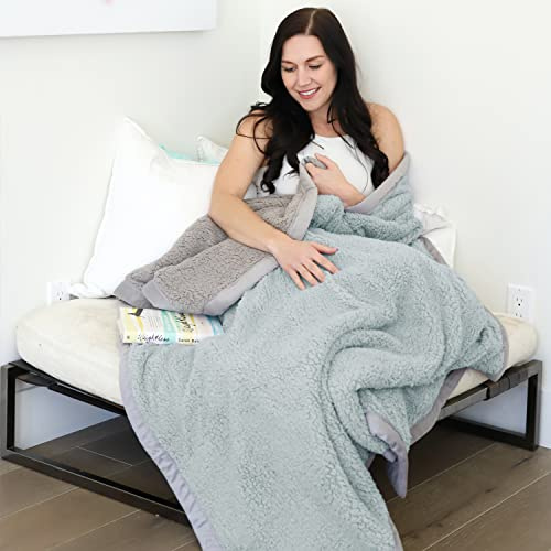Catalonia Classy Reversible Sherpa Throw Blanket, Super Soft Fluffy Blanket for Couch, Fuzzy Comfy Warm Throws, Comfort Caring Gift, 130 x 160 cm