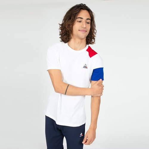 LE COQ SPORTIF Bat Tee SS No 1 M T-Shirt für Erwachsene/Unisex, N.O.W/B.Electro/Rouge Electro, L