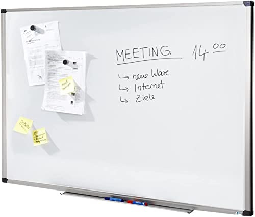 Master of Boards Magnettafel Whiteboard magnetisch 30 x 45 cm White Board Magnet Tafel für Büro und Heim, beschreibbar, trocken abwischbar mit Alu Rahmen in Hoch- und Querformat montierbar