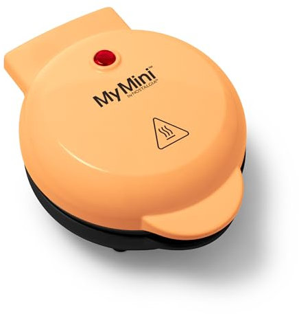 Nostalgia MGD5OR MyMini Persönliche elektrische Grillplatte Perfekt für gesunde Chaffles, Mandelmehl, Keto und kohlenhydratarme Diäten, Eier,Pfannkuchen,Frühstückssandwiches,Quesadillas,Kekse,Orange