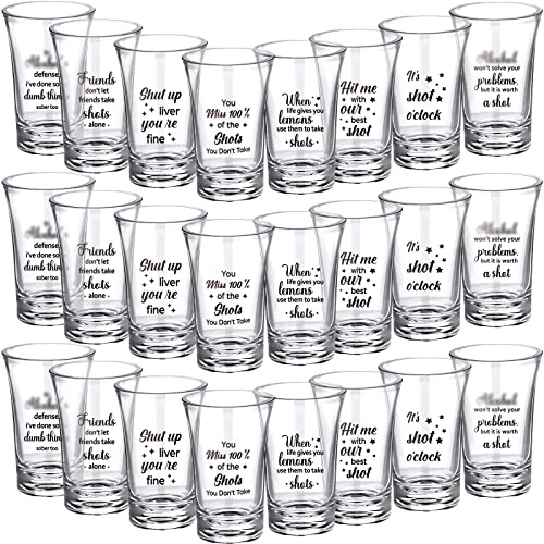 Skyley 24 Pcs Funny Shot Glasses for Adult Acrylic Party Shot Glasses 1.2 Ounce Mini Cup Party Favors Guests Mini Cup Bulk for Guests Adult Birthday Drinking Gifts Supplies