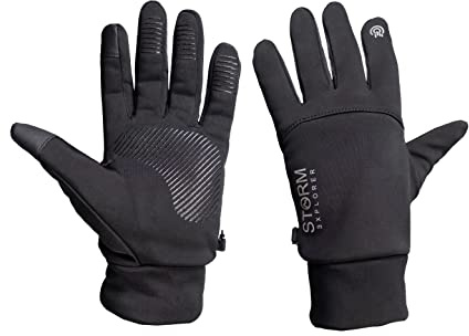 Storm Explorer - Softshell Handschuhe für Herren & Damen - Touchscreen Winterhandschuhe - Laufhandschuhe für Jogging - Fahrradhandschuhe in schwarz - Glove Modell „Arctic“ - XL