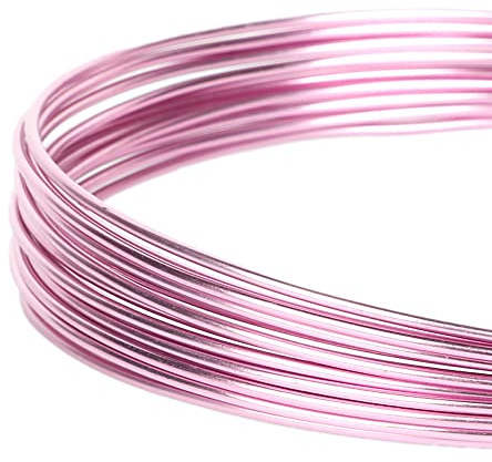 Wambere Aluminiumdraht, Rosa, 0.8mm², 20m, Biegsam & Flexibel, Ideal für Schmuck, Dekoration & DIY-Projekte