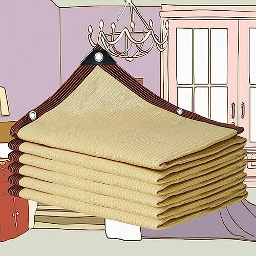 Rete Ombreggiante Traspirante 90% Rete Telo Ombra Telo Ombreggiante Vela Tessuto Ombreggiante Traforato Tenda A Vela Protezione UV 95% per La Privacy Giardino Patio Frangivento,beige-4x8m
