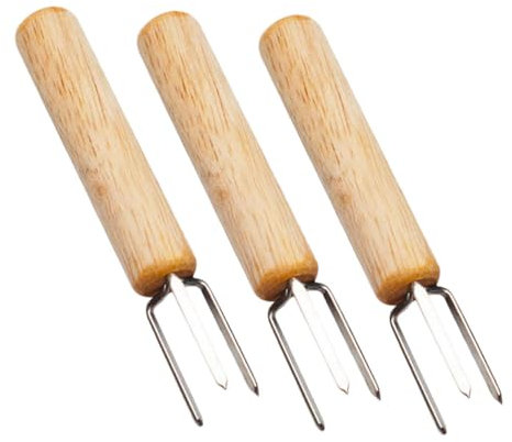 BESTonZON 3pièces Pique- Et Acier Inoxydable Ensemble De Fourchettes à Et Fruits Ustensiles De Cuisine Pratiques Pour Barbecue Et Dégustation