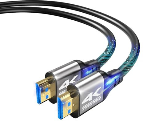 Zazalon 4K HDMI Kabel 1.5M (4K@60Hz 18 Gbit/s) Full HD1080p, 3D,Dynamic HDR, Dolby Atmos,High Speed mit Ethernet, Kompatibel mit Blu-ray,HDTV,PS5/4/3,Laptop,Projektoren,PC,Mehr