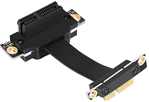 Jevina PCIE X1 Riser-Kabel Dual 90-Grad-Rechtwinkliges PCIe 3.0 X1 Bis X1-VerläNgerungskabel 8 Gbit/S PCI Express 1X Riser-Karte - 5 cm