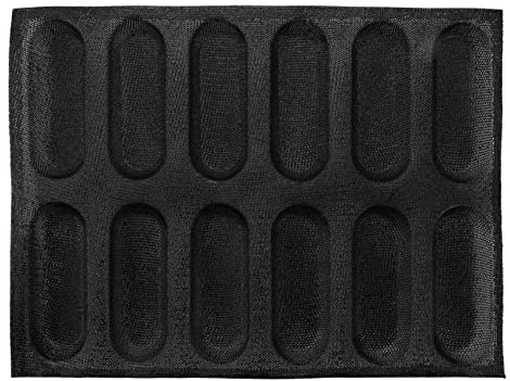 Wlauqueta Moules à Pain FrançAis PerforéS AntiadhéSifs à 12 Trous en Silicone pour, Moules à Hot-Dog, Moule à Pain pour Tapis de Cuisson