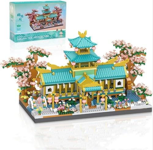 Yunigzmy Garden Chinese Style Architecture Modellbausatz, 2350 Teile Marriage Pavilion Bausteinmodell, Klemmbausteine MOC Mini Bausatz Bauspielzeug, Nicht Kompatibel mit Großen Marken
