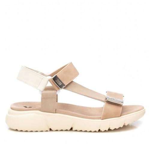 XTI - Sandalia Mujer Beige - Calzado Cómodo y Versátil - Moda casual - Modelo 14411202 (Talla 38)
