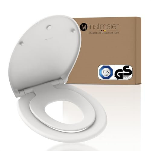 instmaier Helma | Family WC-Sitz | Weiß | TÜV geprüft für höchste Sicherheit | Oval mit herausnehmbarem Kindersitz | Toilettendeckel mit Absenkautomatik | Quick Release Funktion | Antibakteriell
