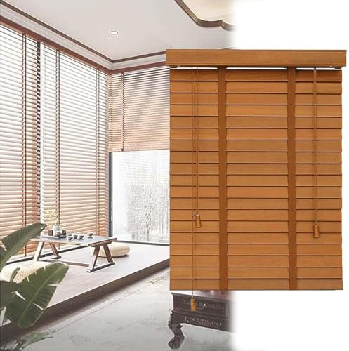 Jalousien aus Holz, 45 cm, 55 cm, 60 cm, 75 cm, 105 cm, 150 cm, horizontale Vorhänge für Innenfenster, 50 mm Lamellen, Massivholzrollos, Thermo-Rollos, B x H 30 x 180 cm