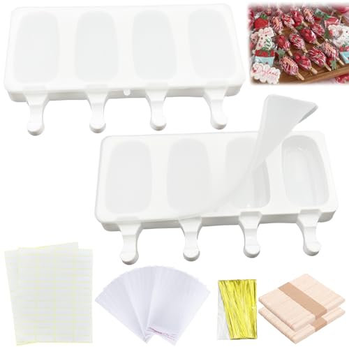 Moldes helados silicona,Moldes Helados Grandes con Tapas,Reutilizable popsicle molds,Molde Helado Silicona sin BPA,silicona para chocolate congelado DIY,para Niños y Adultos