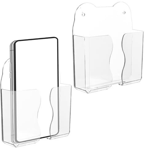Gosknor 2pz Supporti per Telefono da Parete, Supporto da Parete in Plastica Telefono Cellulare Supporto Comodino Smartphone Accessori Smartphone per iPhone e Android (Bianco Ghiacciaio)