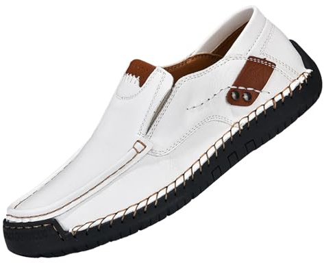 Mocassin Chaussures en cuir pour homme Été Respirant Doux Confortable Chaussures de sport Couleur unie Grandes tailles Semelle souple Amortissement Chaussures de marche en plein air Randonnée