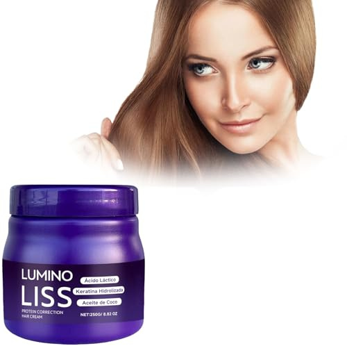 Alisado, crema alisadora para el cabello liso y sedoso sin encrespamiento con brillo prolongado, repara y nutre el cabello de forma profunda, visiblemente (1)