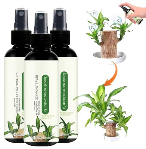 Brazilian Wood Plant Food, Bamboo Liquid Fertilizer, Hydroponic Brazilian Wood Nutrient Solution, Brazilian Wood Flowering Special Nutrient Solution for Indoor Plants (3Pcs)