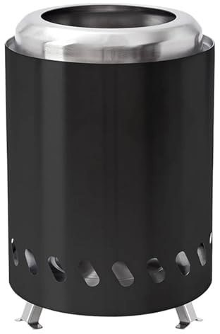 Braciere da Giardino Braciere da tavolo for interni ed esterni, mini stufa portatile a legna o a pellet, falò(Black)
