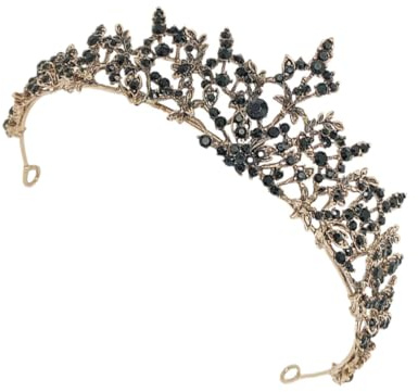DECORNIJIA Adorno Nupcial Barroco Negro de Aleación Tocado de Novia Elegante para Boda Fiesta y Compromiso Accesorio Vintage para Peinado Nupcial