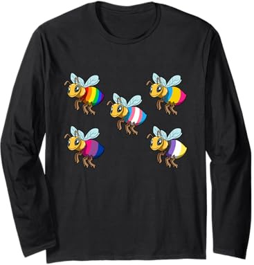 Api Arcobaleno LGBTQ Bandiere Dell'orgoglio Identità Queer Maglia a Manica