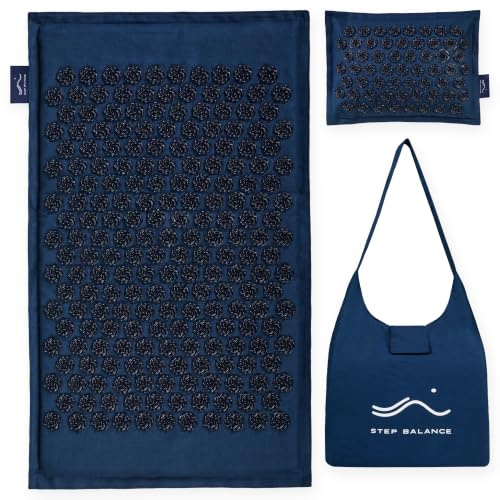 STEP BALANCE AcuEarth Set Esterilla Acupresión, Almohada Cervical, Lino