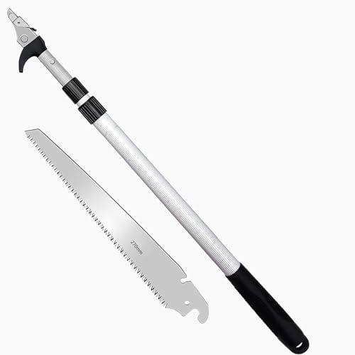 1.2m Telescopic Tree Pruner Saw – Extendable Pole Tree Cutter for High Branches with 2 Cut Blade – Garden Tree Cutting Tool for Pruning for Trimmer Yard Garden Patios,A