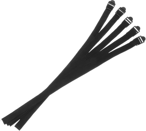 Angoily 5 Pièces Dragonne de Bâton de Ski Noire en Tissu, Porte-bâtons Pratique pour Sports de Plein Air, Légère et Facile à Ranger, avec Poche pour Ski ou Randonnée