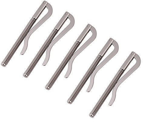 Walfront Geldklammer, Geld Clip Klemme, Brieftasche Spring Silber Geld Clip Bar DIY-Tool für Leder Geldbörse Kreditkarteninhaber, Packung mit 5