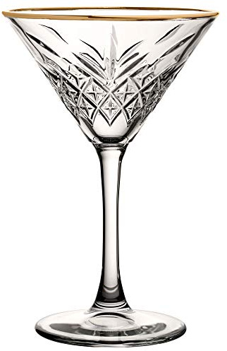 Utopia Timeless Vintage Martini Glasses Gold Rim 8oz / 230ml - Case of 12 - Vintage Cocktail Glasses