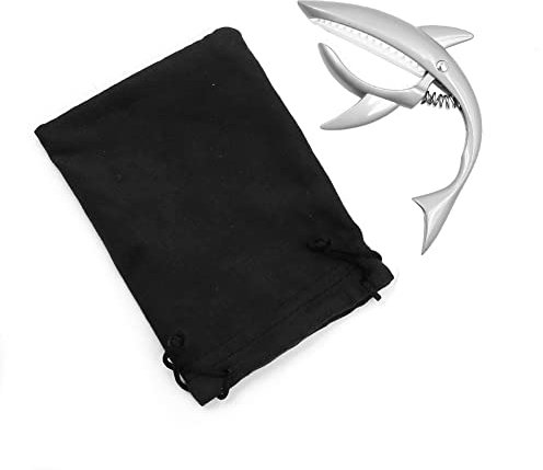 Alnicov Gitarre Kapodaster，Shark Capo Tone Clip Zinklegierung für elektrische akustische Konzertgitarre Ukulele Silber