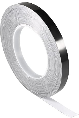 MECCANIXITY Foil Self Adhesive Tile Sticker Decoration Gap Sealing Tape Strip 1/2 Inch x 55 Yards for Wall Floor Ceiling Furniture Edge DIY Home Decor Decal, Black
