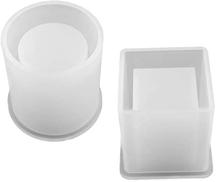 EXCEART Cylinder and Square Silicone Resin Moulds for DIY Planter Pot Pen Holder Flower Pot Making 2pcs Flexible Easy Clean