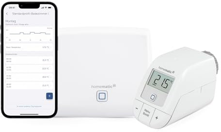Homematic IP Smart Home Starter Set Mini Heizen – Basic, Digitale Steuerung Heizung mit App, Alexa, Google Assistant, einfache Installation, Energie sparen, Thermostat, Heizungsthermostat, 158095A1