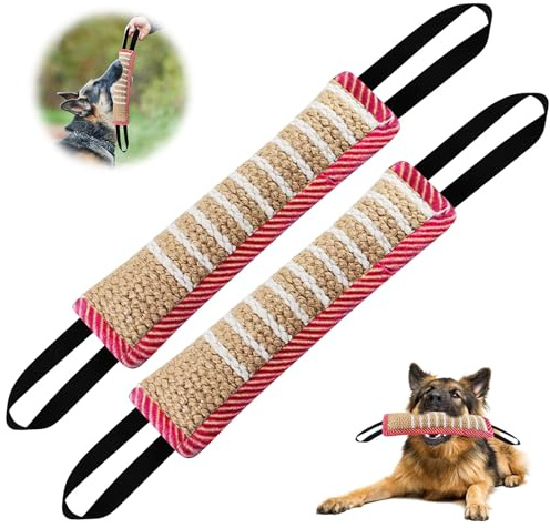 Beisswurst Für Hunde, 2 Stück 30cm Jute Beisswurst, Beißwursts Hunde Mit 2 Griff, Sehr Robustes Hundes Beisswursts, Hundes Training Zubehör, Zerrspielzeug Hund Zum Training Zerrspielzeug (Spitze)