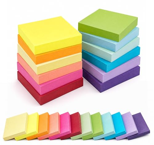1200 Blatt Klein Haftnotizen,3,8 x 5,1cm Wiederverwendbar Sticky Notes | Wiederaufklebbar Notizzettel,Starker Kleber,Recycelbar,80gsm Robuste Stickies Reißen Nicht Auseinander,oder Verschütten Tinte