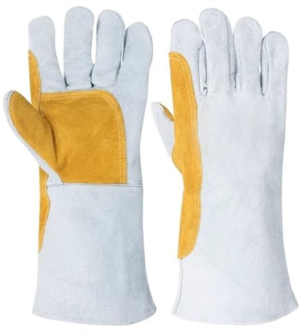 Gants De Protection Épais En Cuir De Vachette Résistants À L'usure Et Anti-brûlures, Gants De Soudage En Cuir Pour Barbecue, Adaptés Aux Femmes/hommes, Pour Le Travail De Soudage Des Épines, Cadeau