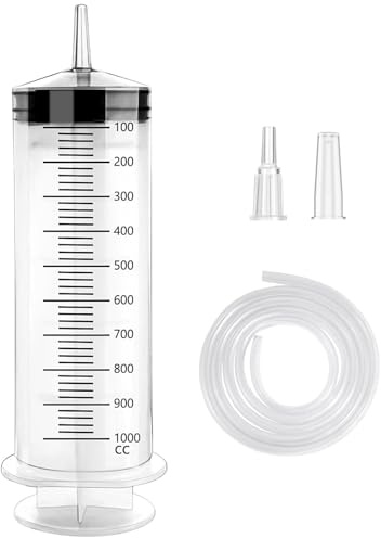 Stor spruta med slang, 1000 ml oljesugpump, handpump, återanvändbar spruta för bromsvätska, växellådsoljor, kylvätska, motor, oljeavdragare, pump