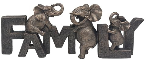 The Leonardo Collection Tuskers Elephant Family Home Decor Figurines & Ornaments For Home & Office | Decorative Accessories Statues For Indoor & Outdoor | Lovely Gifts for Women & Men