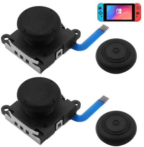 Analog Joystick Tringle Compatible Avec La Manette Nintendo Switch, Remplacement Pour Joystick Gauche Et Droit, Bâtons De Contrôle Avec Design Élégant Et Adhérence Optimale, Remplacement Jo ystick