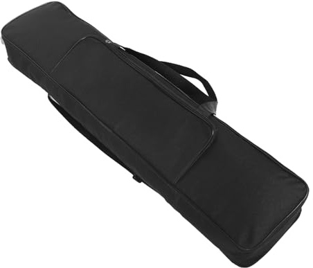 FRCOLOR 61-note Electric Keyboard Travel Bag with Padded Protection, Portable 61-key Piano Gig Bag with Shoulder Straps, Black Compact Keyboard Case for Music Performance and Travel