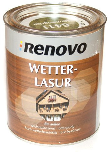 Renovo, Wetterlasur, 750 ml Tannengrün, seidenglänzend für außen