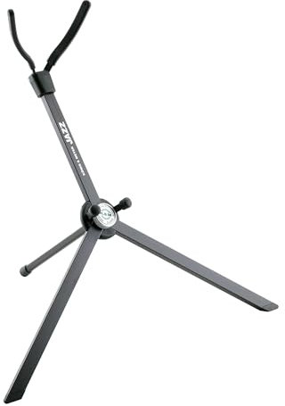 K&M 14335 Saxophonständer Jazz Schwarz Aluminium - inkl. Tragetasche - 42,5 cm Höhe - Transport im Schallbecher möglich