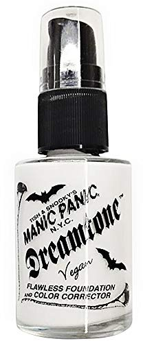 MANIC PANIC Dreamtone White Foundation for Goth Makeup - Oil-Free, Full Coverage Liquid Foundation & Skin Toner - White Base for Gothic Makeup, Cosplay & Halloween - Vegan & Cruelty-Free (0.96oz)