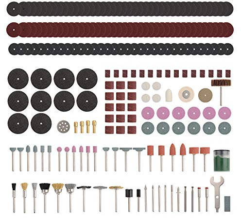 Hi-Spec 225-Piece Rotary Tool Accessories Set – Sanding, Cutting & Grinding Bits for Dremel & DIY Craftwork