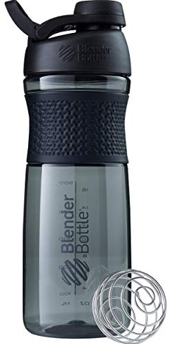 BlenderBottle Sportmixer Twist Tritan Trinkflasche mit BlenderBall, geeignet als Protein Shaker, Eiweißshaker, Wasserflasche oder für Fitness Shakes, BPA frei, skaliert bis 760 ml, 820 ml, schwarz