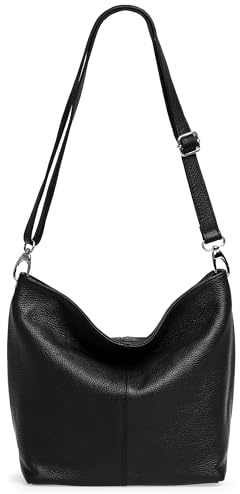 Caspar Klassisch Elegante Leder Handtasche Damen Tasche mit verstellbarem Schultergurt - PREMIUM LINE - Modell No.803 - Made in Italy