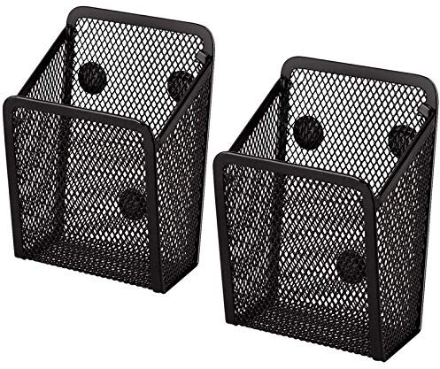Magnetisch Aufbewahrungskorb Magnetischer Schreibtisch Organizer Metall Mesh Aufbewahrungskorb Magneten Aufbewahrungsbox Büromaterial Netz Stifthalter Für Spind-Zubehör Whiteboard Kühlschrank 2 Stück