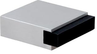 EVI Herrajes | Selbstklebender Mini-Türstopper, Quadratisch | 35 x 14 mm | Edelstahl AISI 304, Schwarzer Gummi | Hervorragende Haftung | I-197/35X14AM