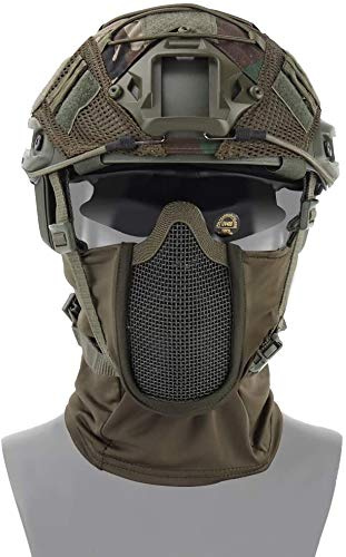 Casco táctico de pistola de aire paintball PJ con cubierta de casco, pasamontañas plegable máscara de malla completa y gafas tácticas